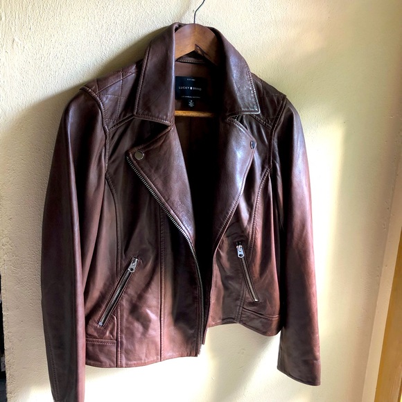 Lucky Brand Jackets & Blazers - Lucky Brand Lamb Leather Moto Jacket. Chocolate Brown. Size Medium